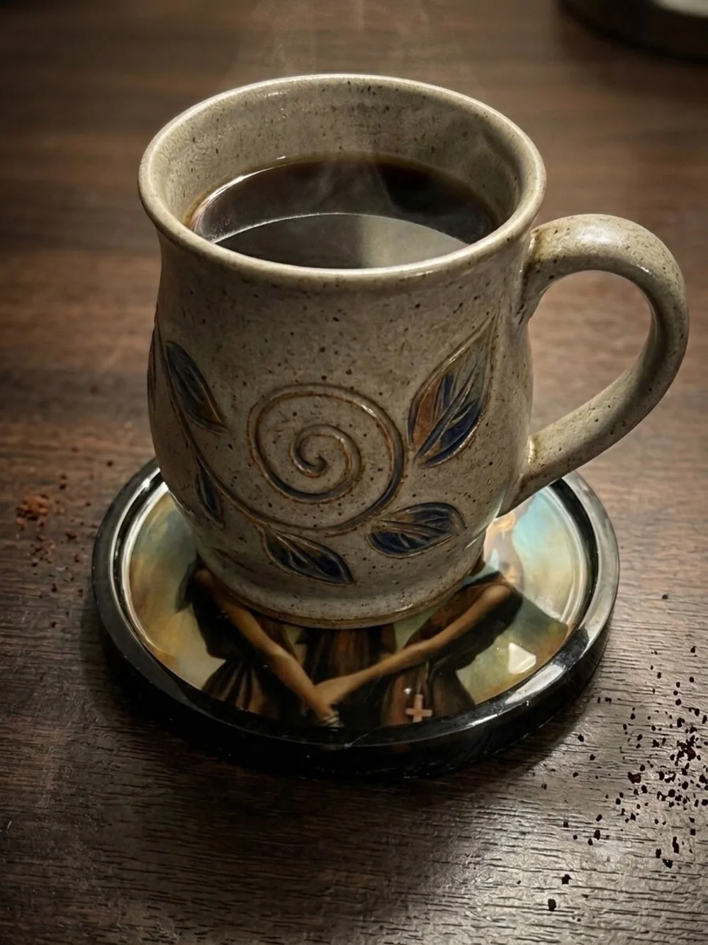 NORE’S NOVELTIES Single Handcrafted Round Decorative Beverage Coaster “COVENANT”